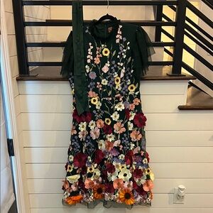 JessaKae Dark Green Multicolor Floral Formal Dress